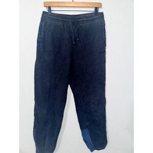 KITH Mens Sweatpants Joggers Size‎ S Black Plaid Patch Logo Cotton Casual